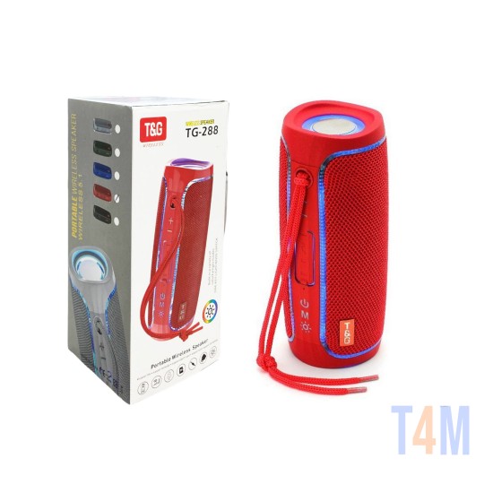T&G WIRELESS BLUETOOTH SPEAKER TG-288 USB/AUX/RADIO/MICROSD 10W RED